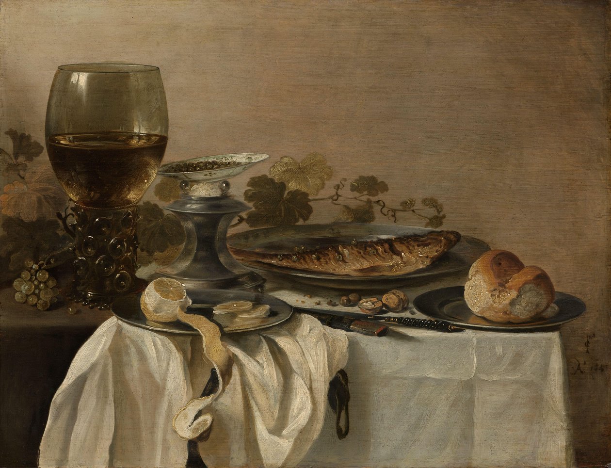 Zátiší s rybou od Pieter Claesz