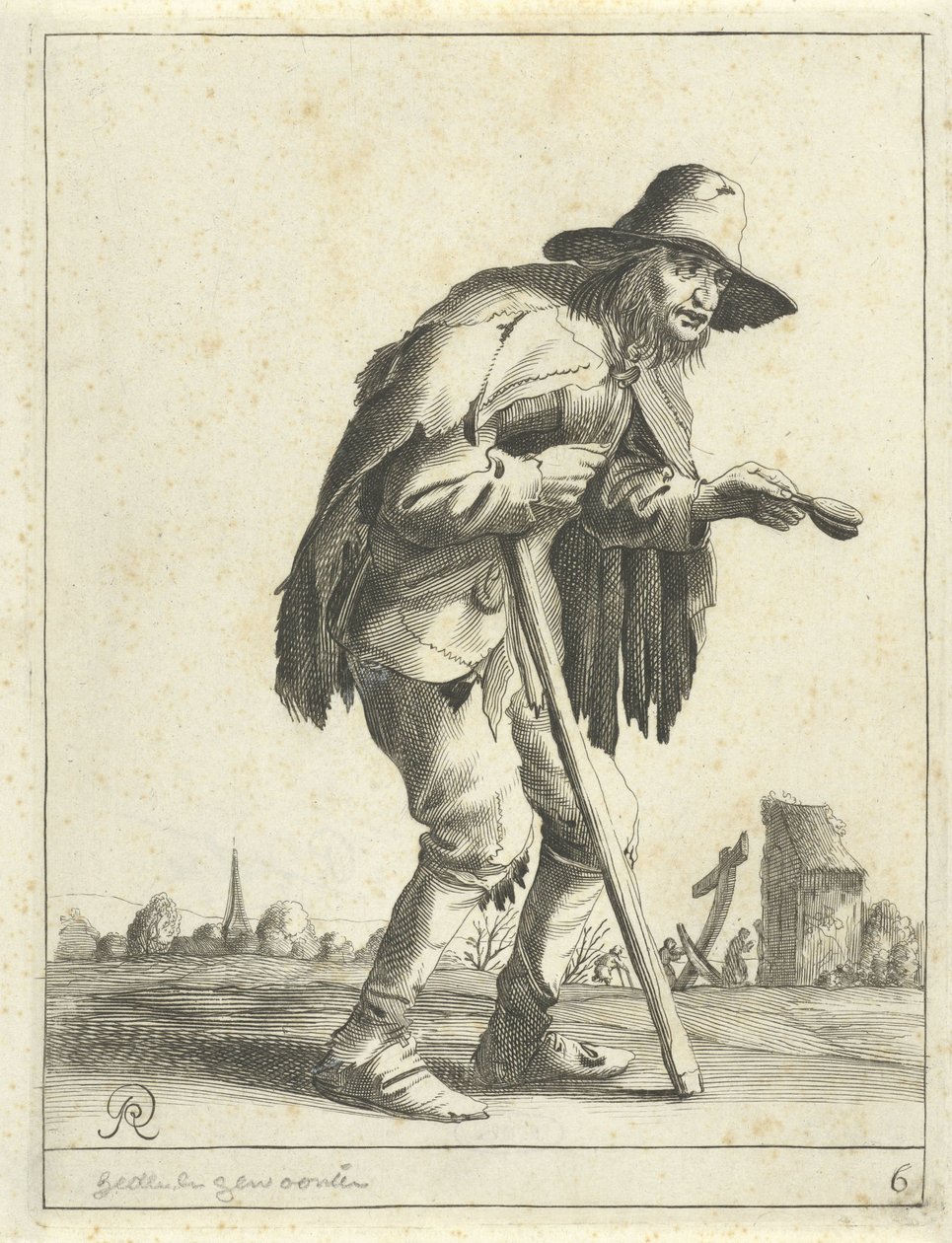 Malomocný žebrák Žebráci a farmáři (název série) od Pieter Jansz Quast