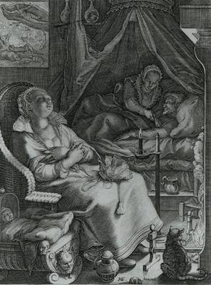 V noci jsou osvobozeni od starostí mysli od Pieter Jansz Saenredam