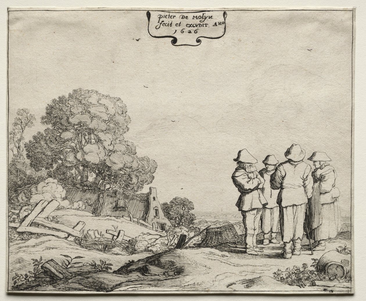 Krajina s rozhovory čtyř sedláků, 1626. od Pieter Molyn