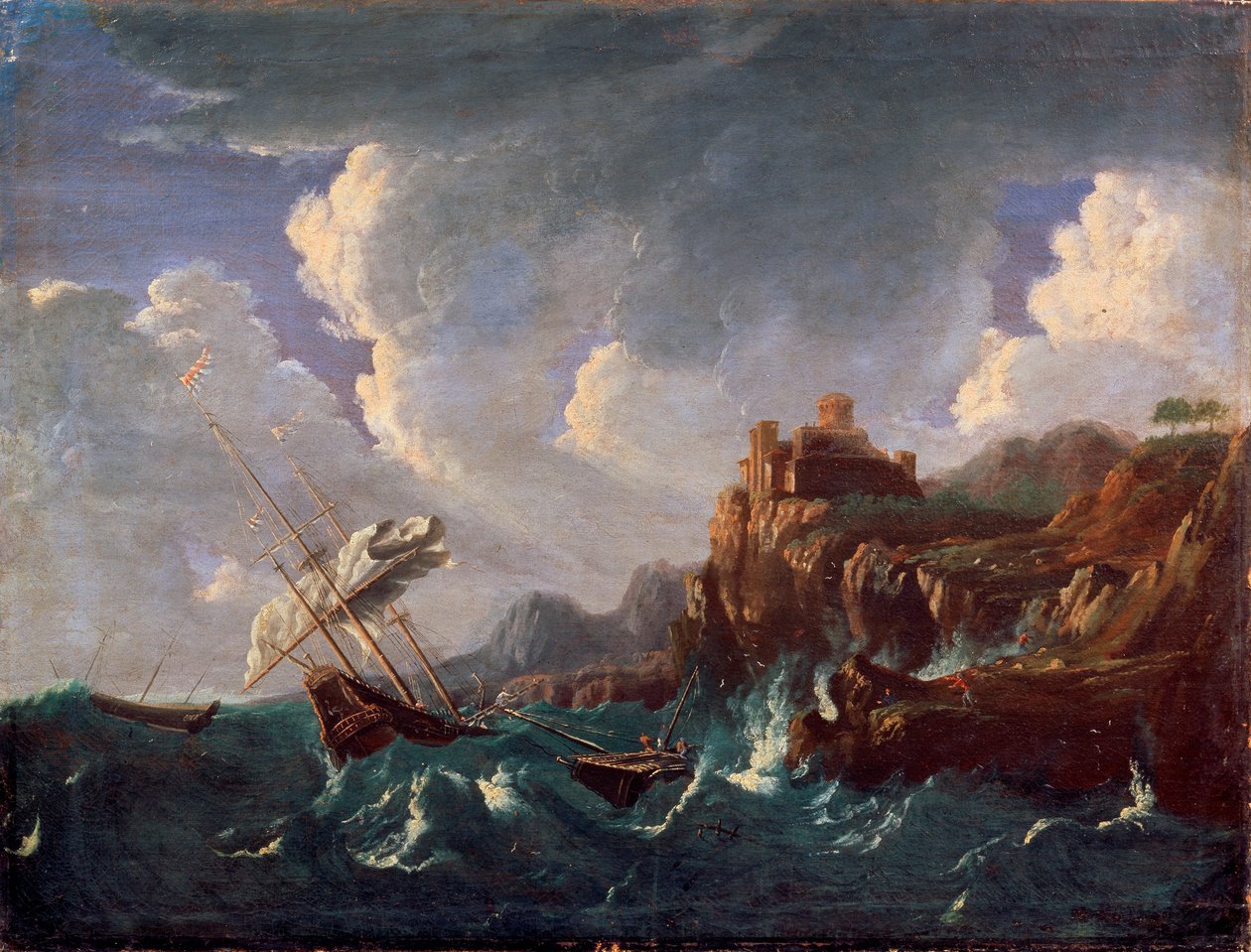 "Bouřlivé moře", 17. století. od Pieter Mulier the Younger