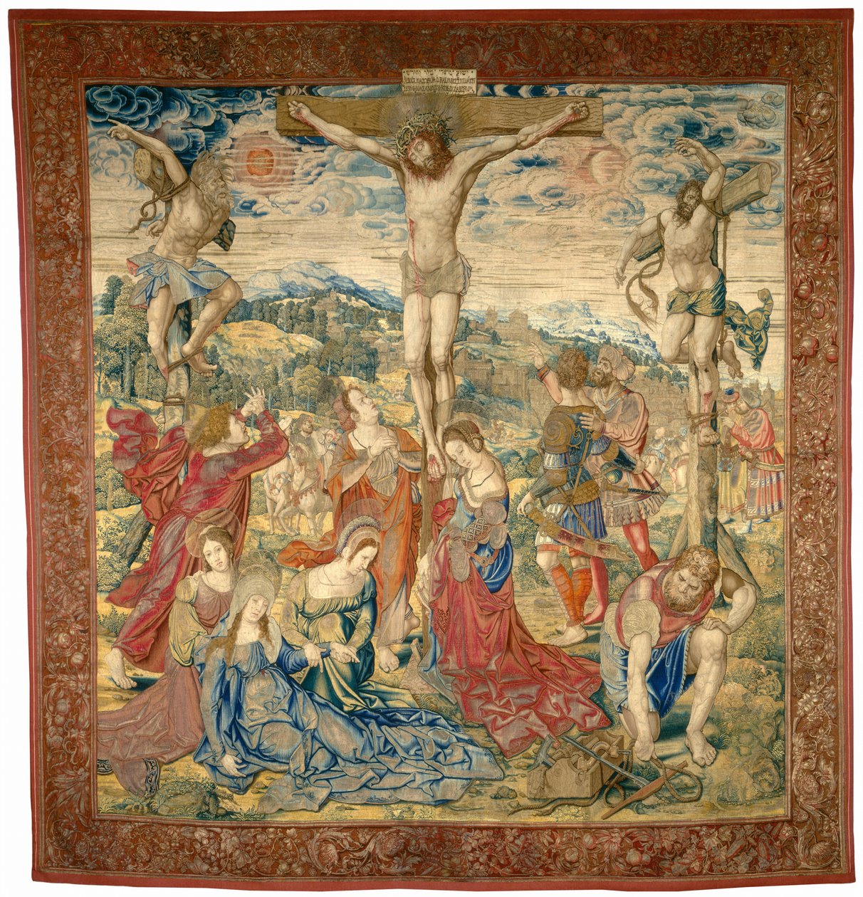 The Crucifixion   1237045   cs       czech Successfully Translated  Original: Larrivee dune icone (Arrival of an icon) (Sur une route de campagne, les villageois accourent pour voir et sagenouiller devant le tableau, apporte par un pope orthodoxe) - Peintu od Pieter Pannemaker I after Bernard van Orley