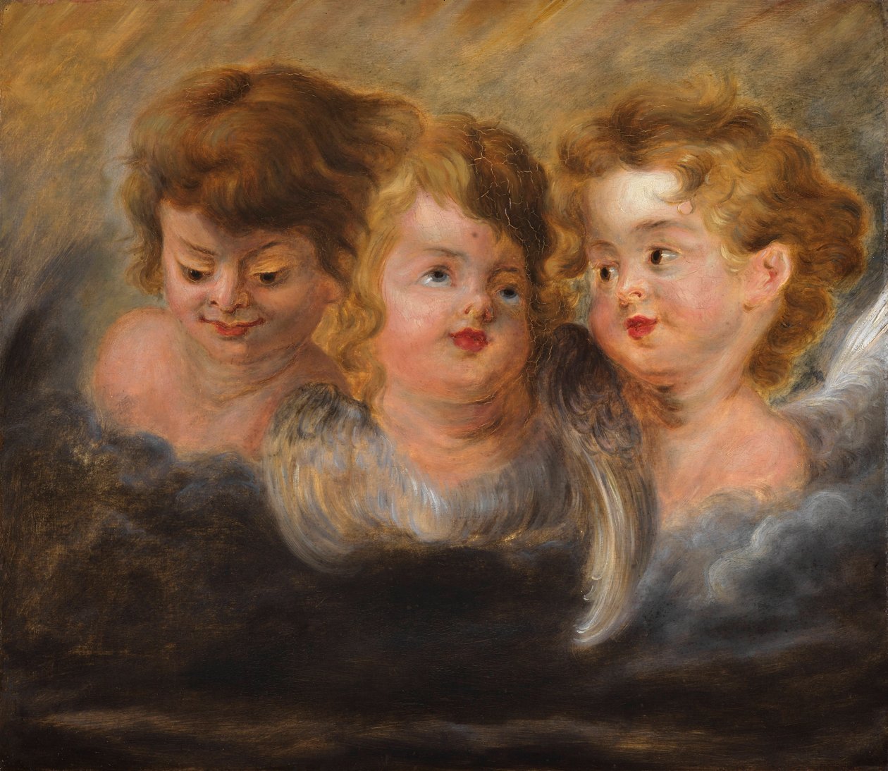 Tři hlavy andělů v oblacích. od Pieter Paul Rubens