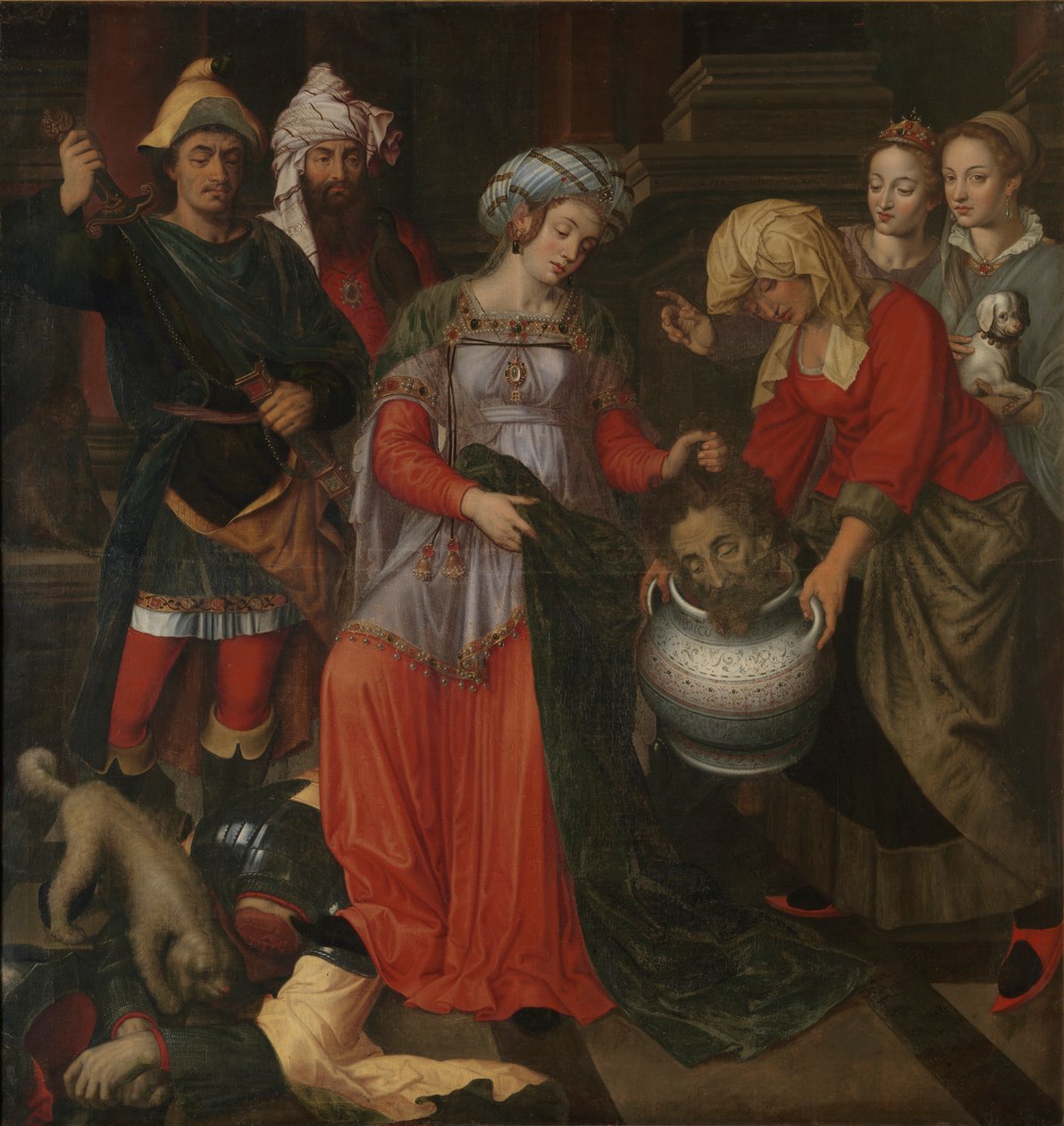 Tomyris přijímá hlavu Cyruse, 1610. od Pieter Pieters