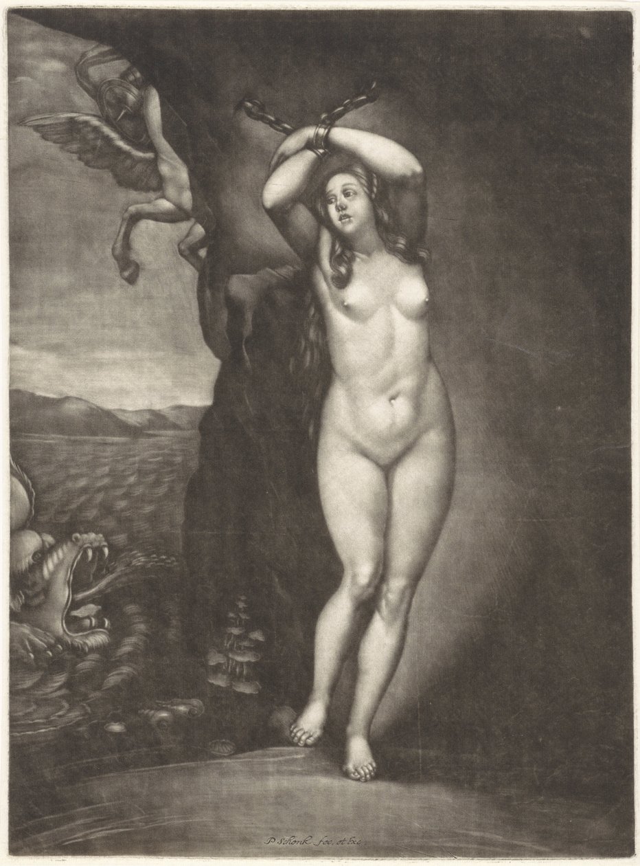 Andromeda připoutaná ke skále od Pieter Schenk (I)