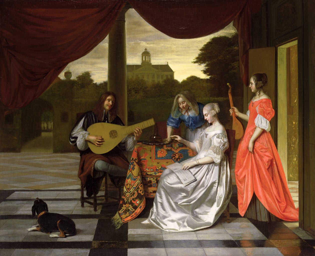 Hudební scéna v Amsterdamu od Pieter de Hooch