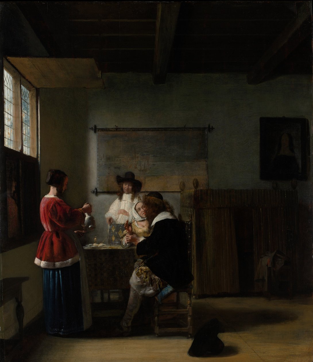 The Visit, c.1657 (olej na dřevě) od Pieter de Hooch