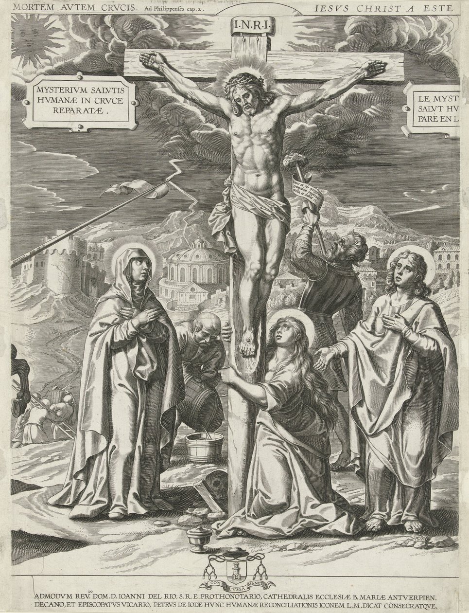 Ukřižování Krista, střední část od Pieter de Jode (I)