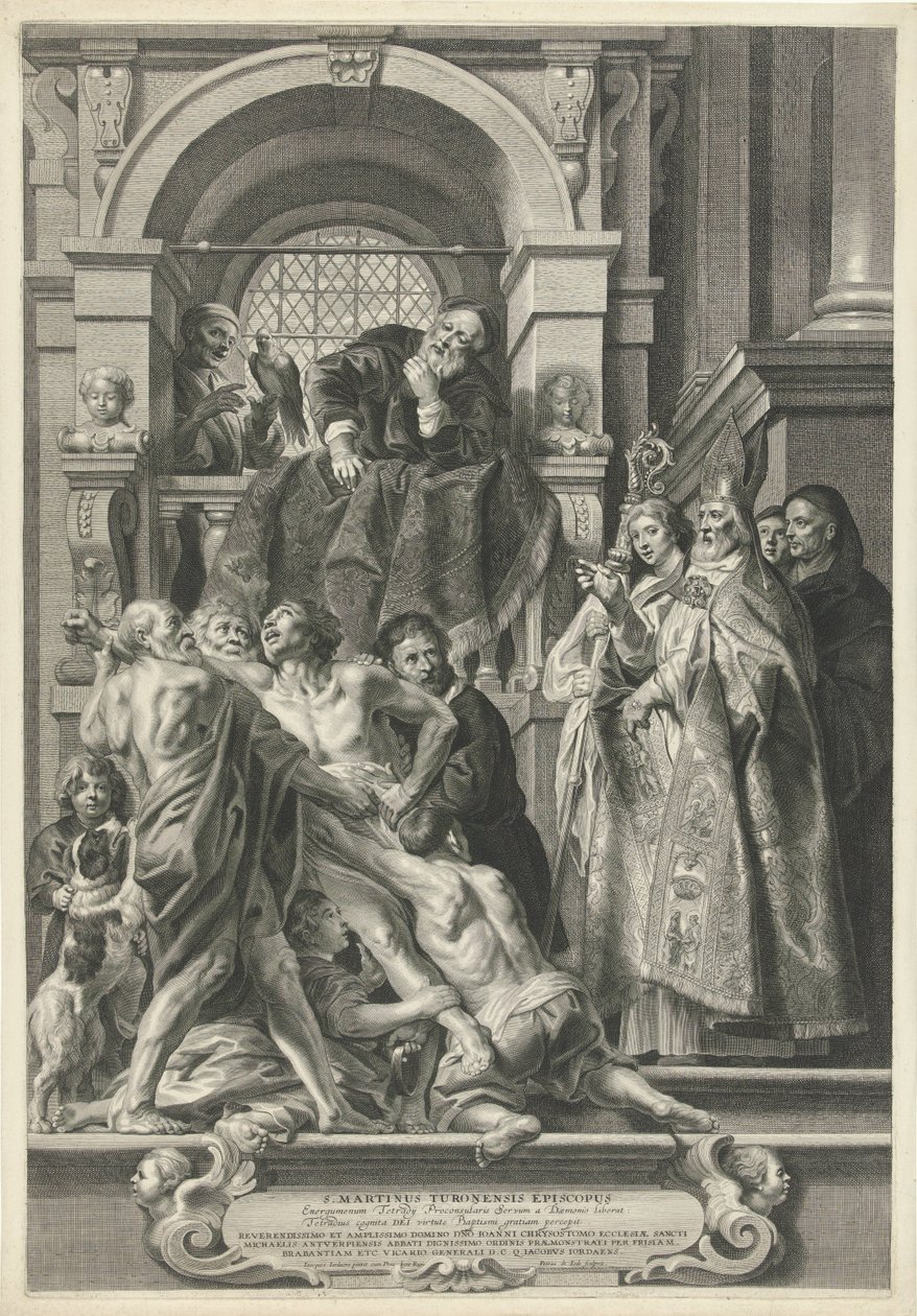 Svatý Martin uzdravuje posedlého muže od Pieter de Jode (II)