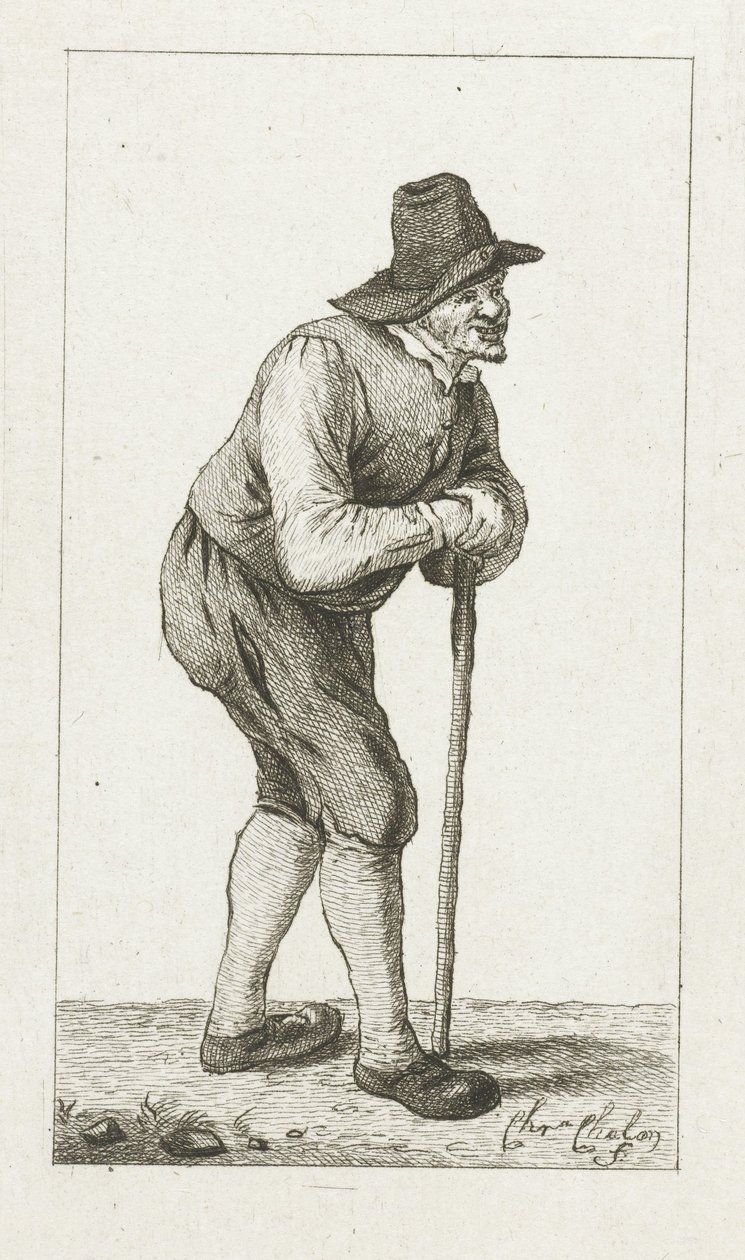 Muž se opíral o hůl od Pieter de Mare