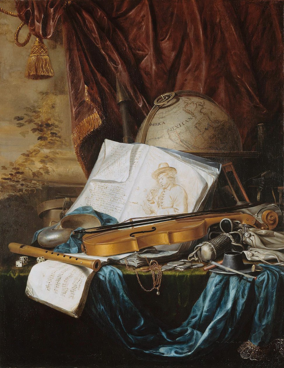 Zátiší s hudebními nástroji, 1650. od Pieter de Ring