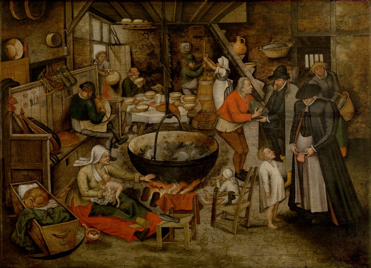 Návštěva u rolníků (olej) od Pieter the Younger Brueghel