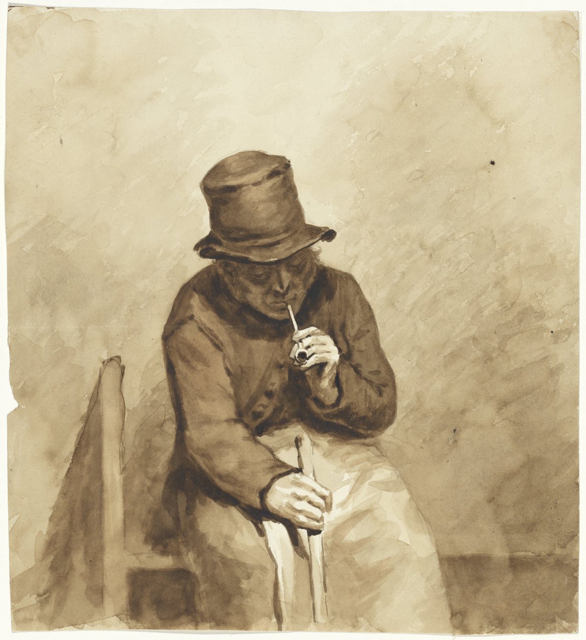 Sedící kouřící muž od Pieter van Loon