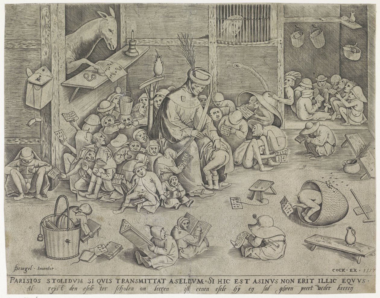 Osel ve škole od Pieter van der Heyden