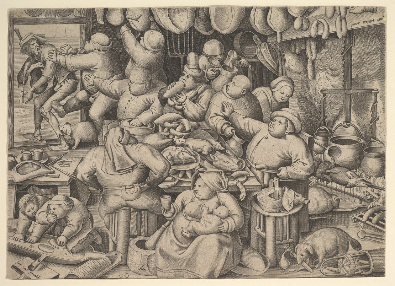 Tučná kuchyně, 1563. od Pieter van der Heyden