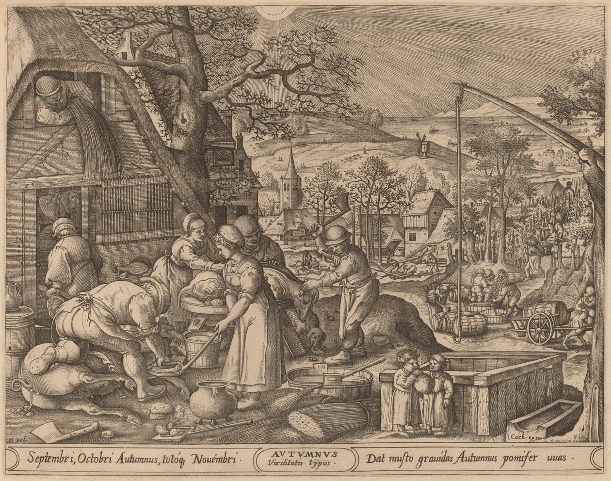 Podzim od Pieter van der Heyden after Hans Bol