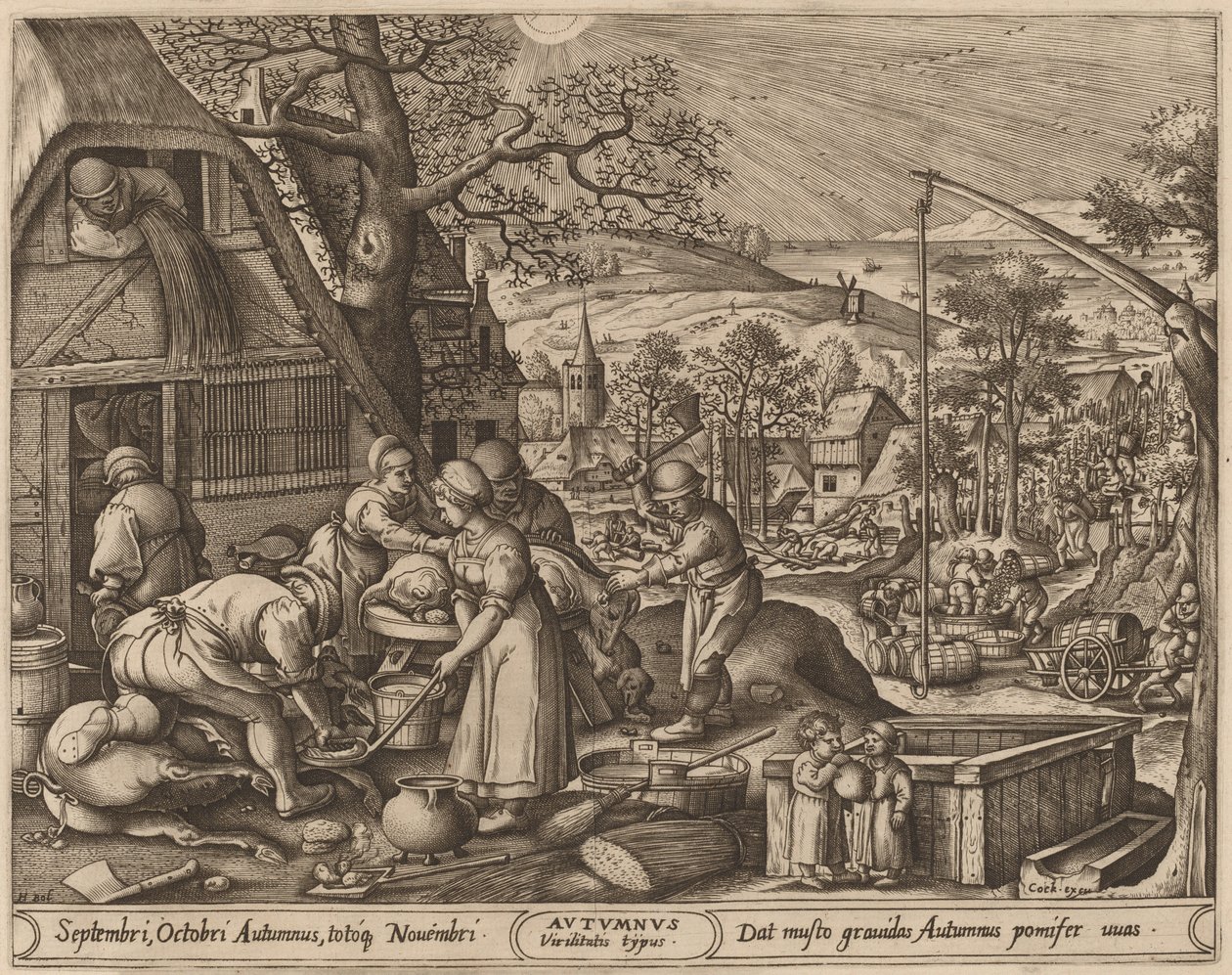 Podzim od Pieter van der Heyden after Hans Bol