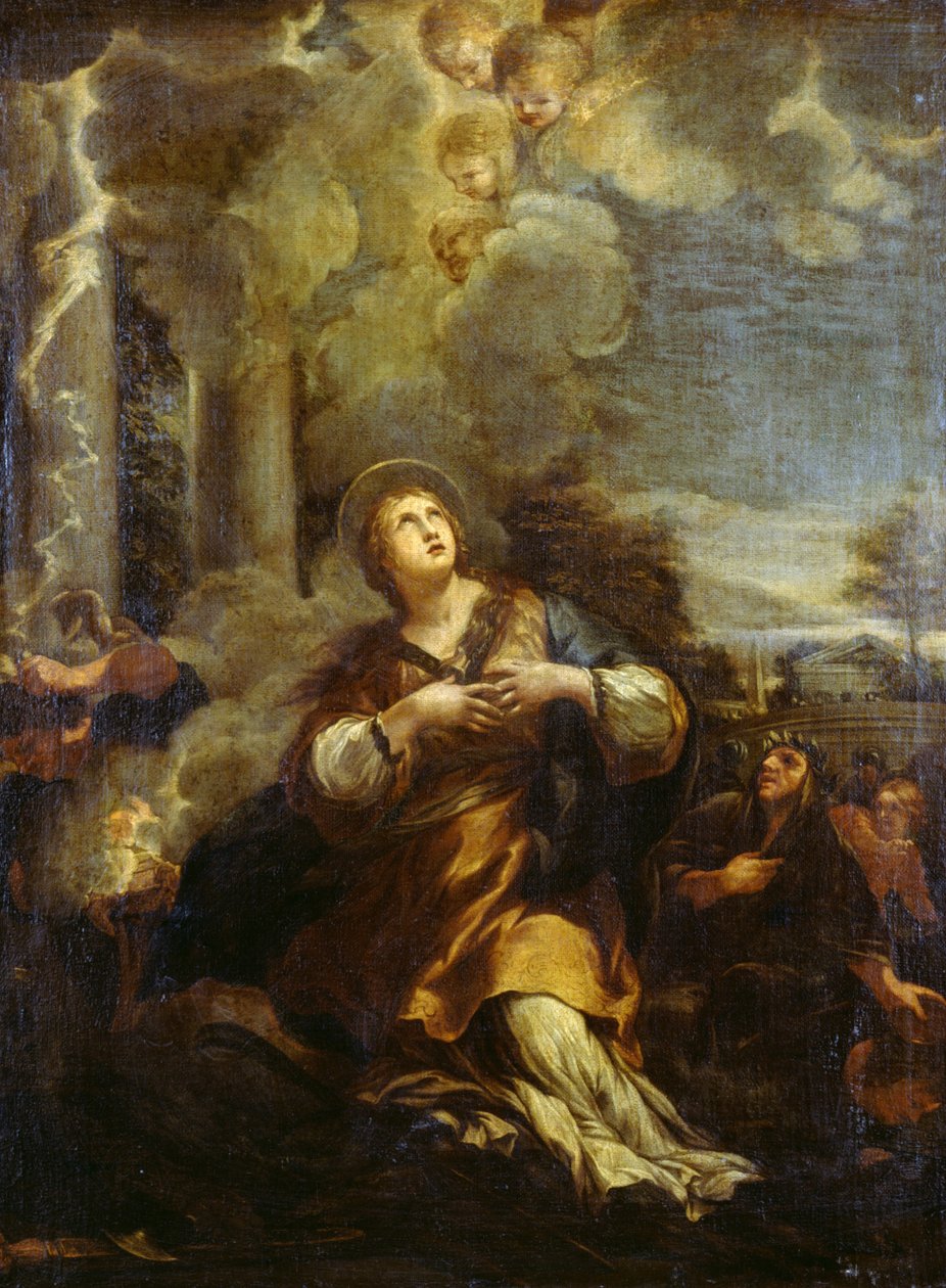 Svatá Martina svolává blesky na modly od Pietro da Cortona