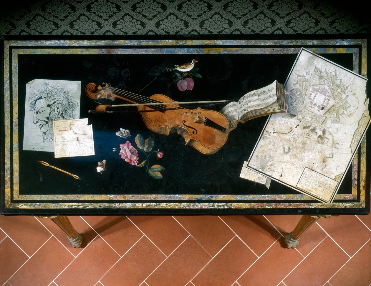 Stolní deska (scagliola) od Pietro Antonio Paulini