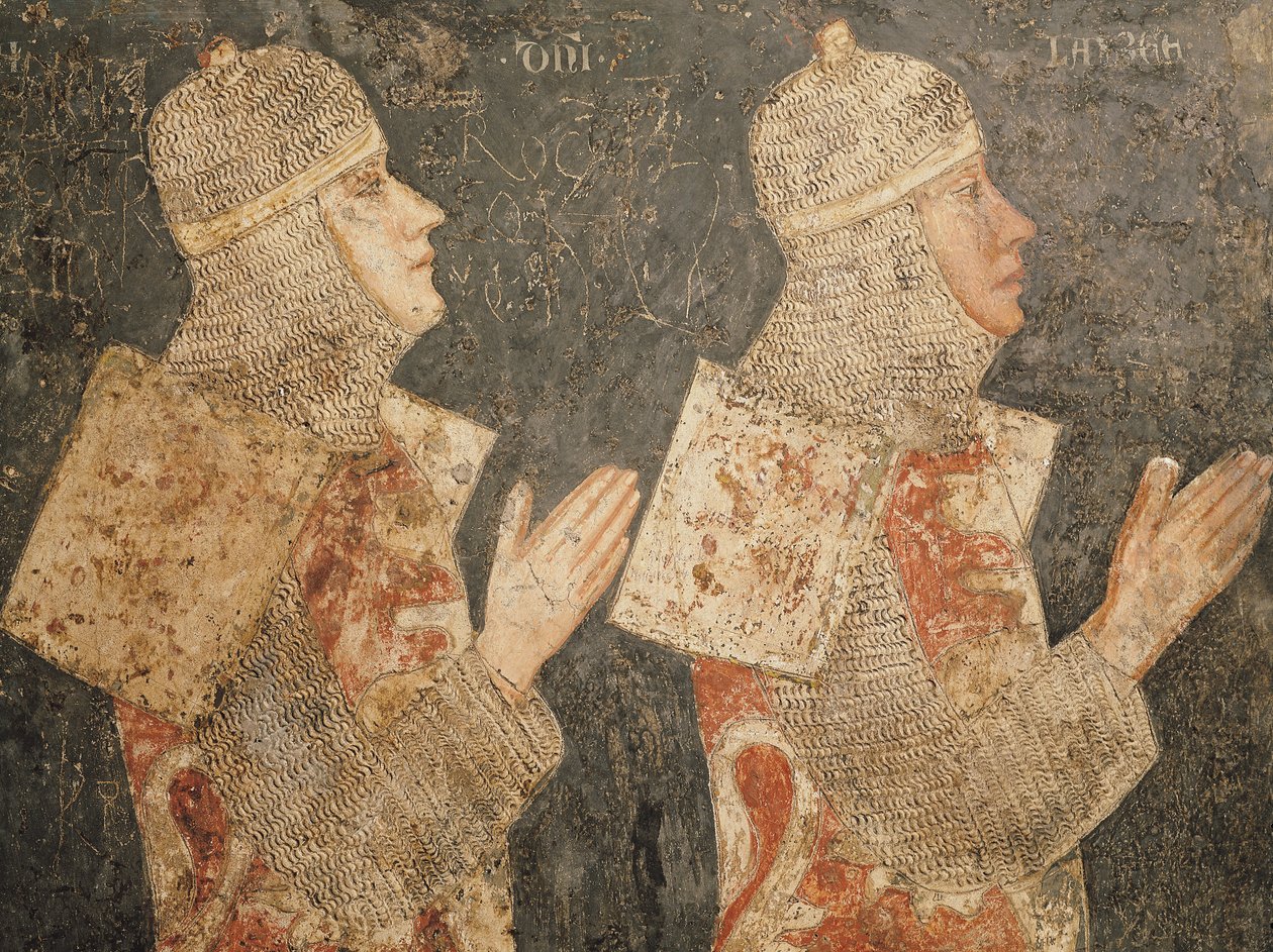 Dva křižáci z rodiny Minutolo, z Cappella Minutolo od Pietro Cavallini