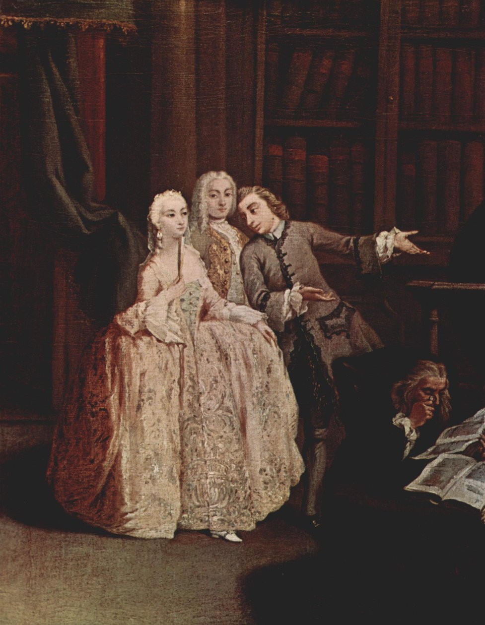 Návštěva knihovny od Pietro Longhi