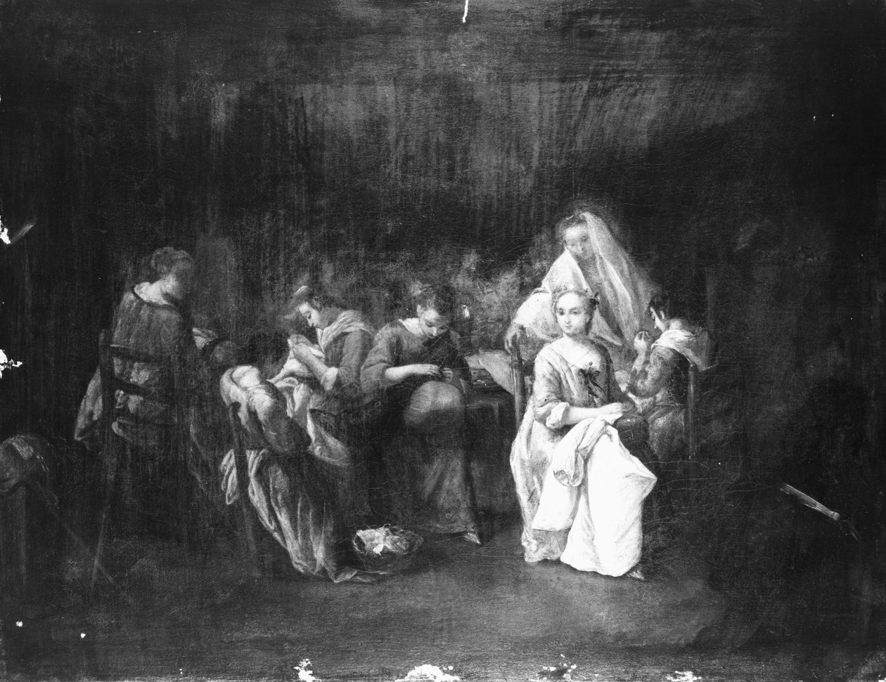 Dívky šití od Pietro Longhi