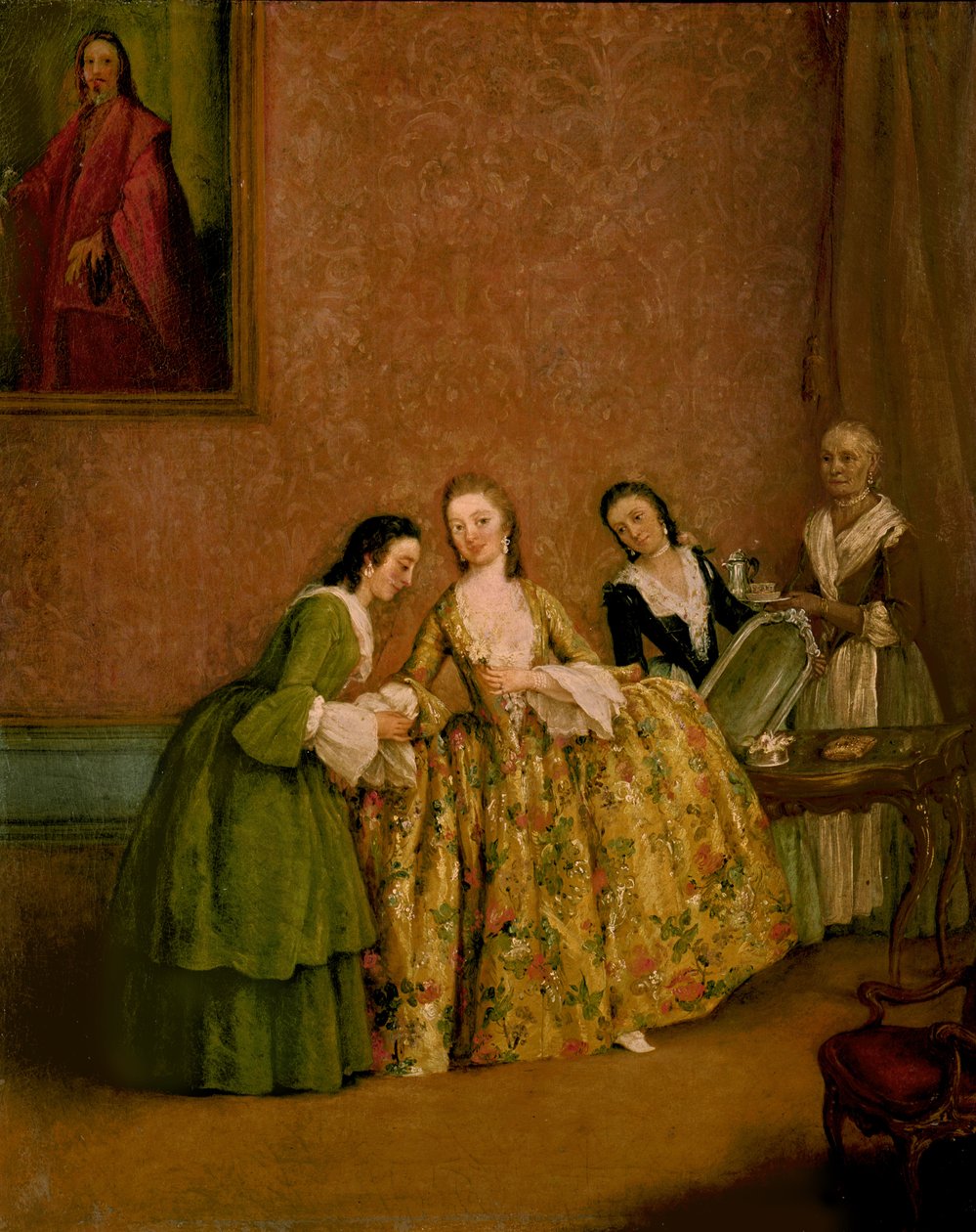 Lady Dressing, nebo Lady at its WC od Pietro Longhi
