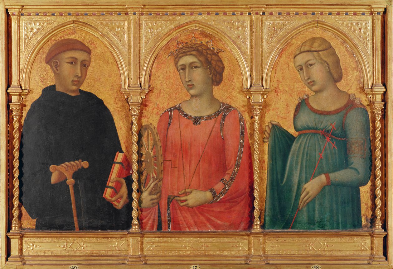 Tři svatí od Pietro Lorenzetti