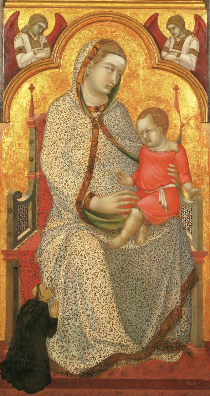Panna a dítě na trůn a dárce, andělé od Pietro Lorenzetti