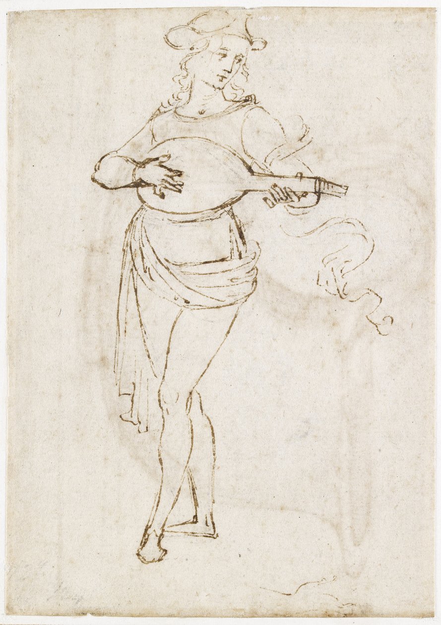Recto: Lute Player, WA1846.6 od Pietro Perugino