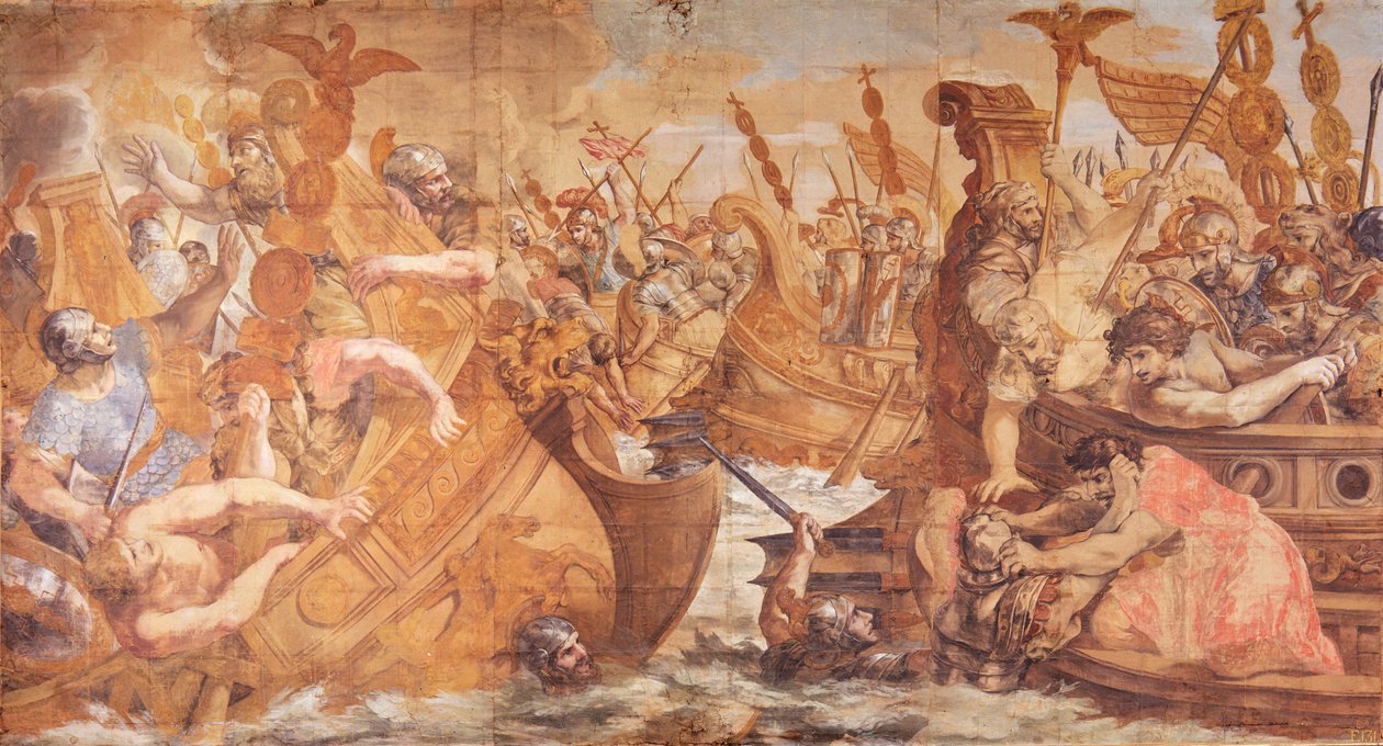 Římská námořní bitva od Pietro da Cortona
