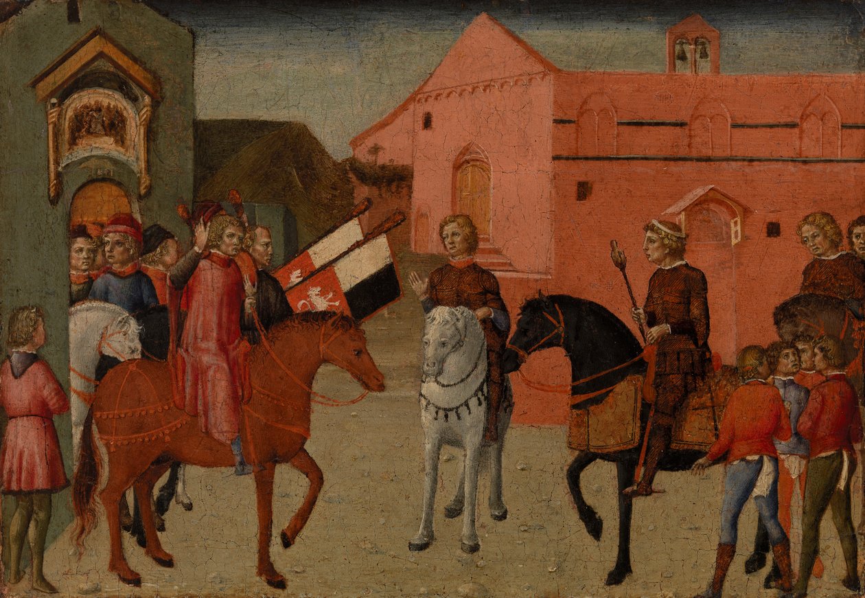 Sienese Government Officials Receiving an Embassy, c.1440 (tempera na panelu) od Pietro di Giovanni Lianori
