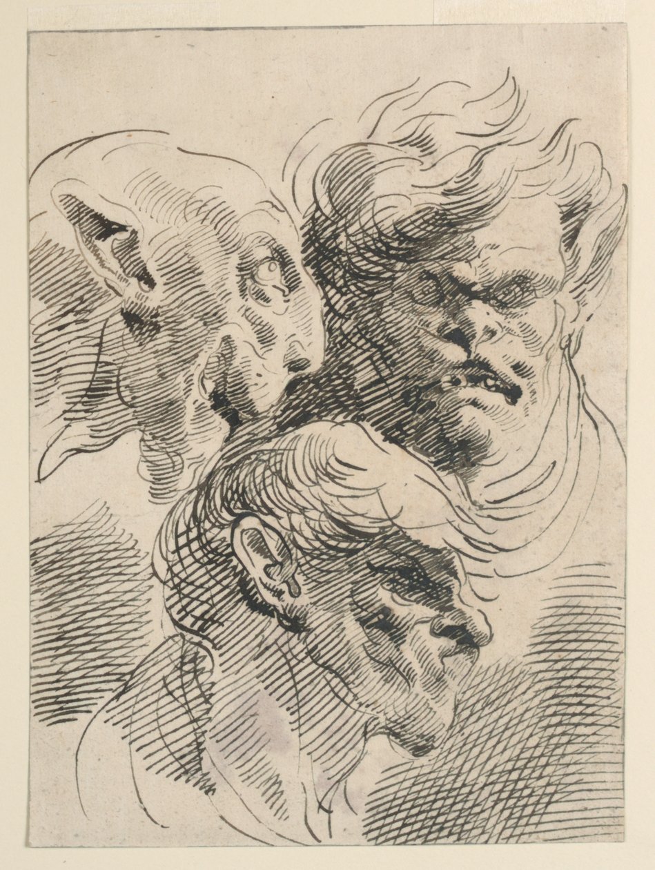Groteskní hlavy od Pietro Antonio Novelli