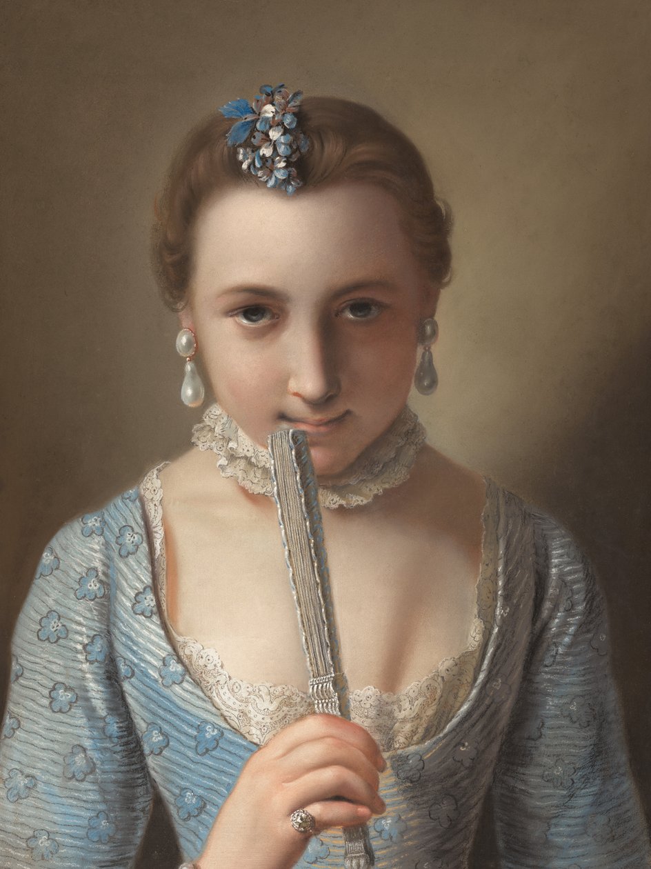 Mladá žena s vějířem od Pietro Antonio Rotari