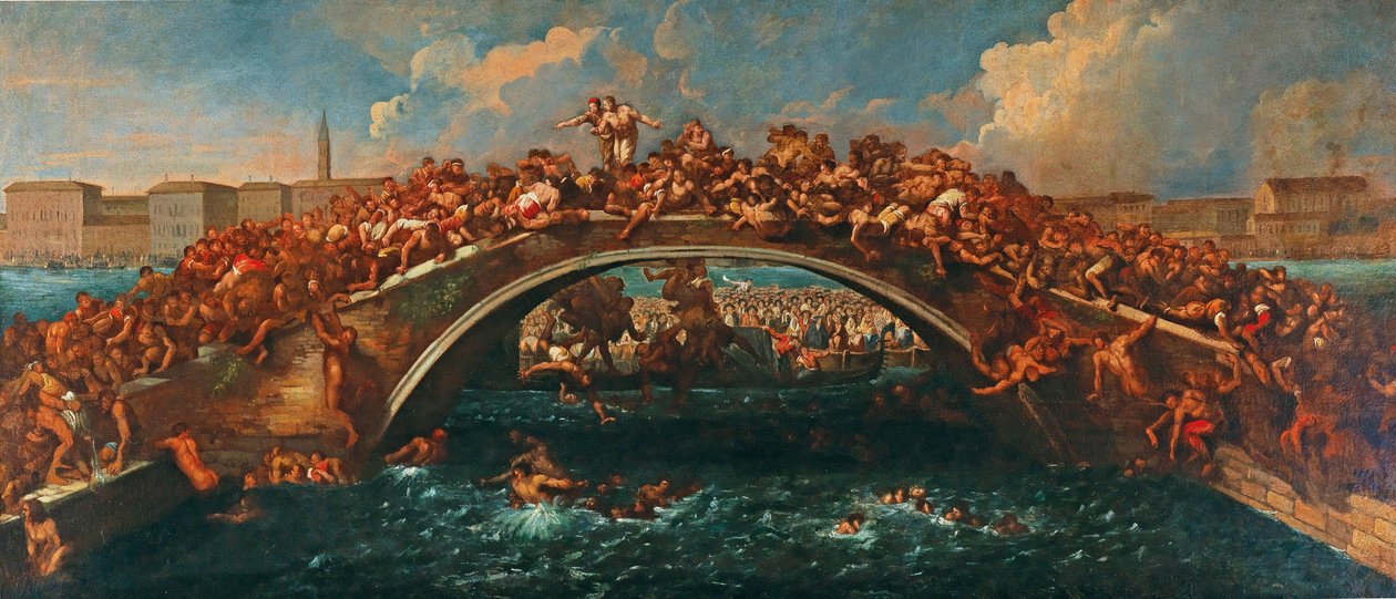 Ponte dei Pugni v Benátkách. od Pietro Liberi