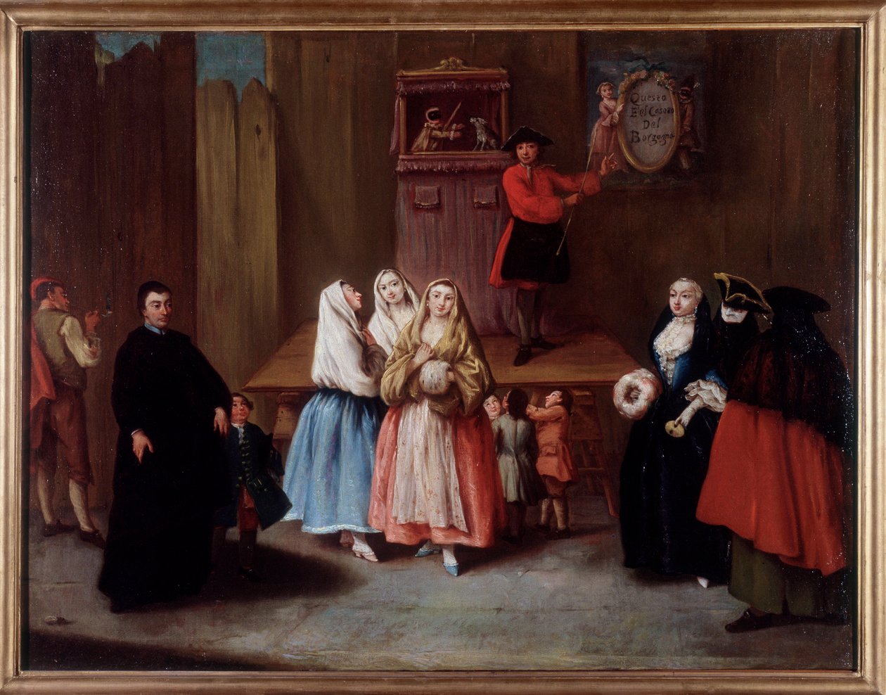 Loutkové divadlo v Benátkách (malba od Pietro Longhi