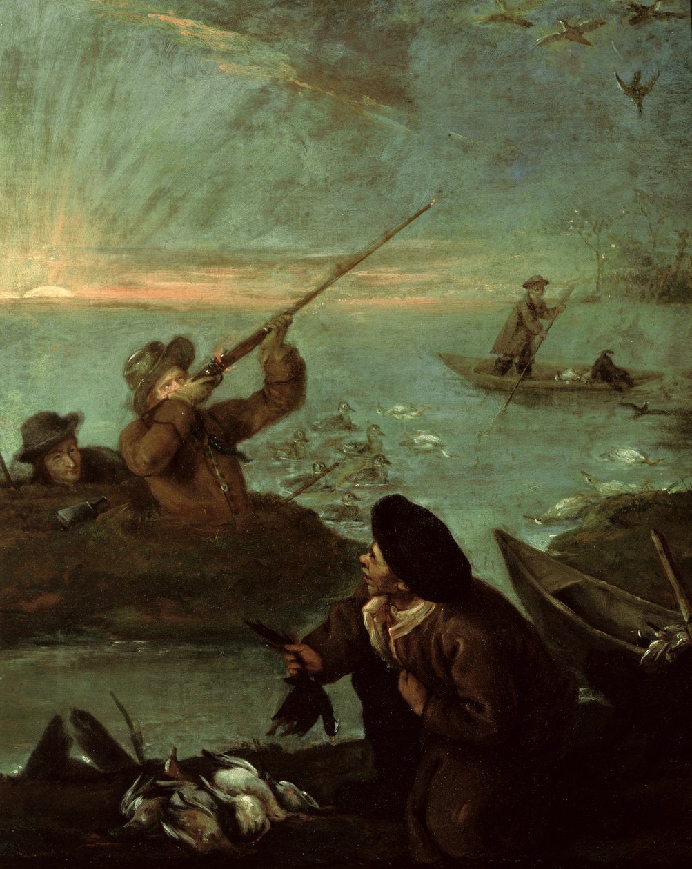 Lovci střelba na kachny od Pietro Longhi