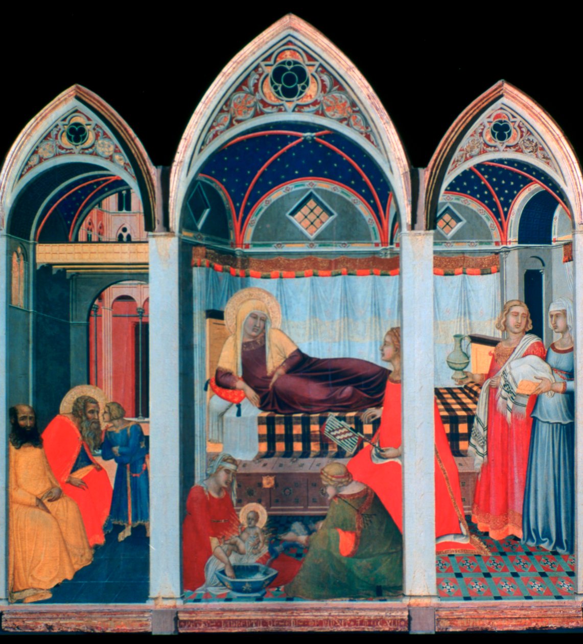 Narození Panny Marie, 1342 od Pietro Lorenzetti