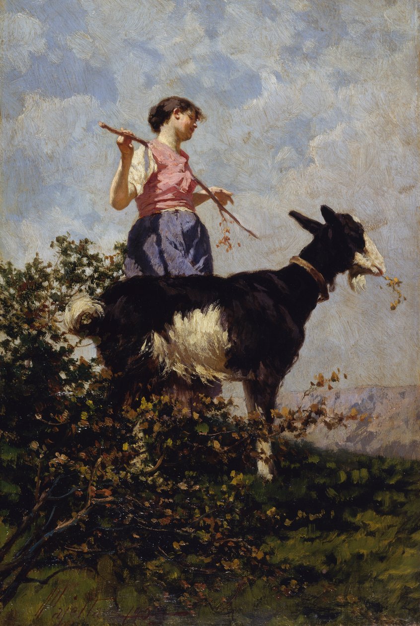 Pastýř s kozou od Pietro Pajetta