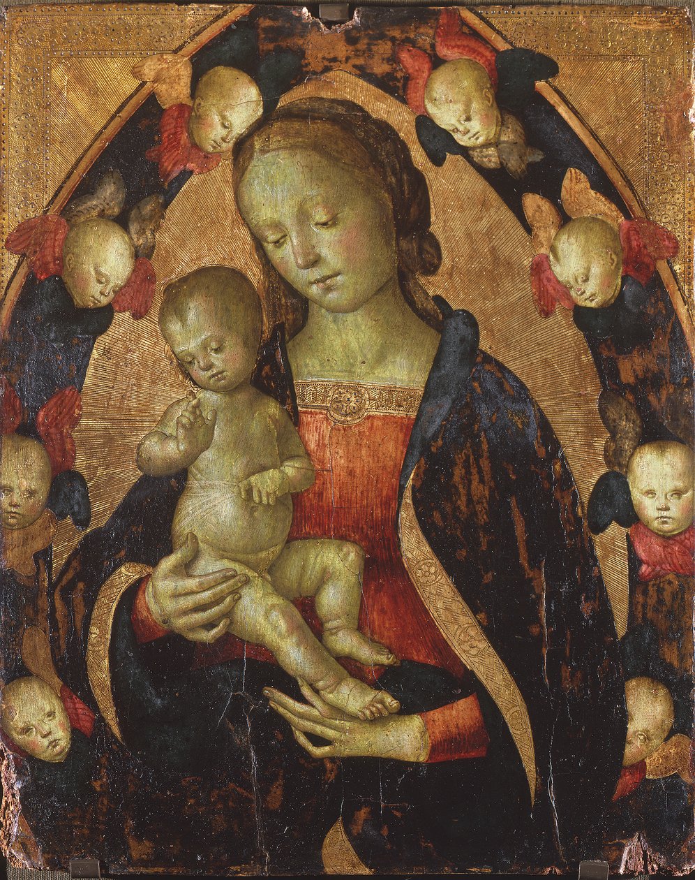 Madona s dítětem obklopená cheruby, kolem roku 1475 od Pietro Perugino