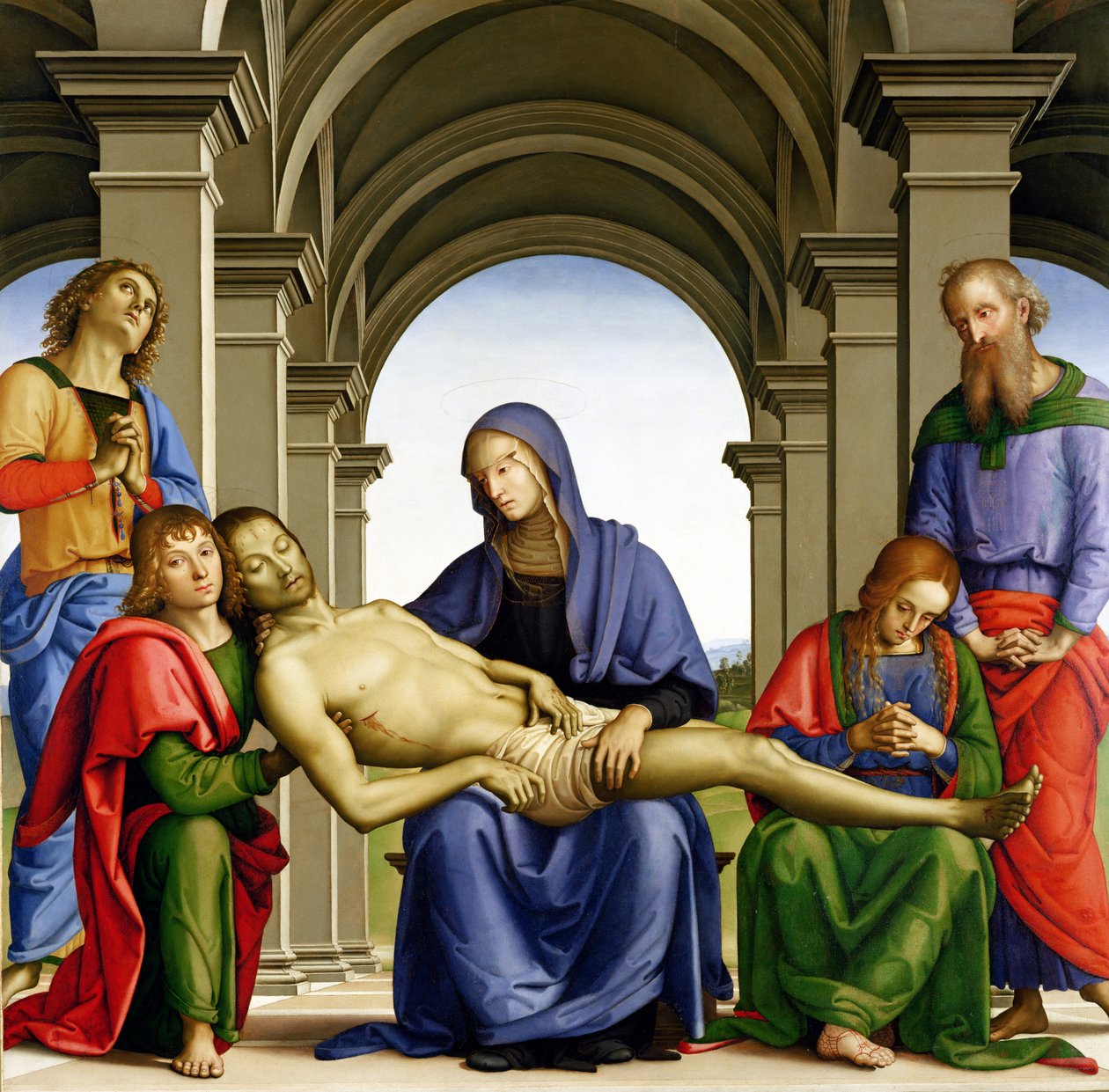 Pieta, 149394 (tempera na panelu) od Pietro Perugino