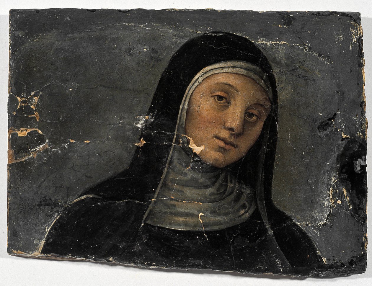 St Scholastica (olej na dřevě (fragment) od Pietro Perugino
