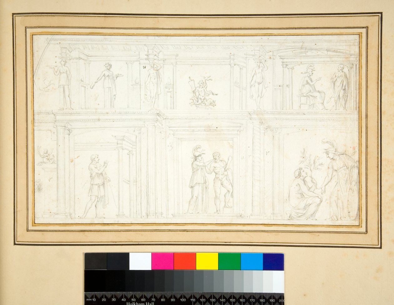 Fragment nástěnné malby (tužka) od Pietro Santi Bartoli
