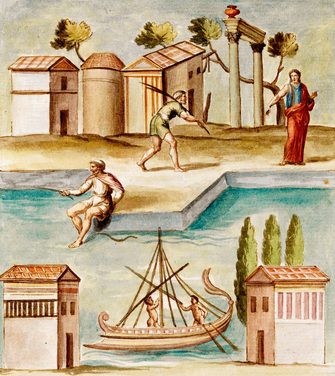 MS Gen 1496 Harbour Scene, 1674 od Pietro Santi Bartoli