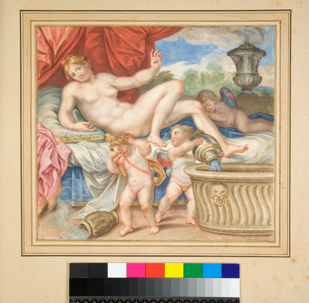 Ležící Danae se zobrazenými Amory od Pietro Santi Bartoli
