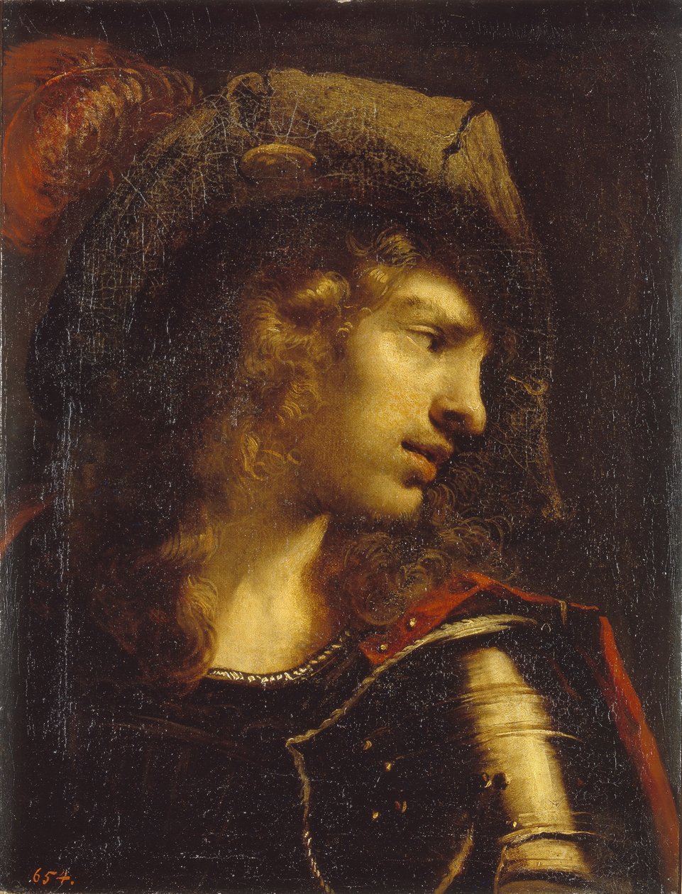 Hlava mladého válečníka od Pietro della Vecchia