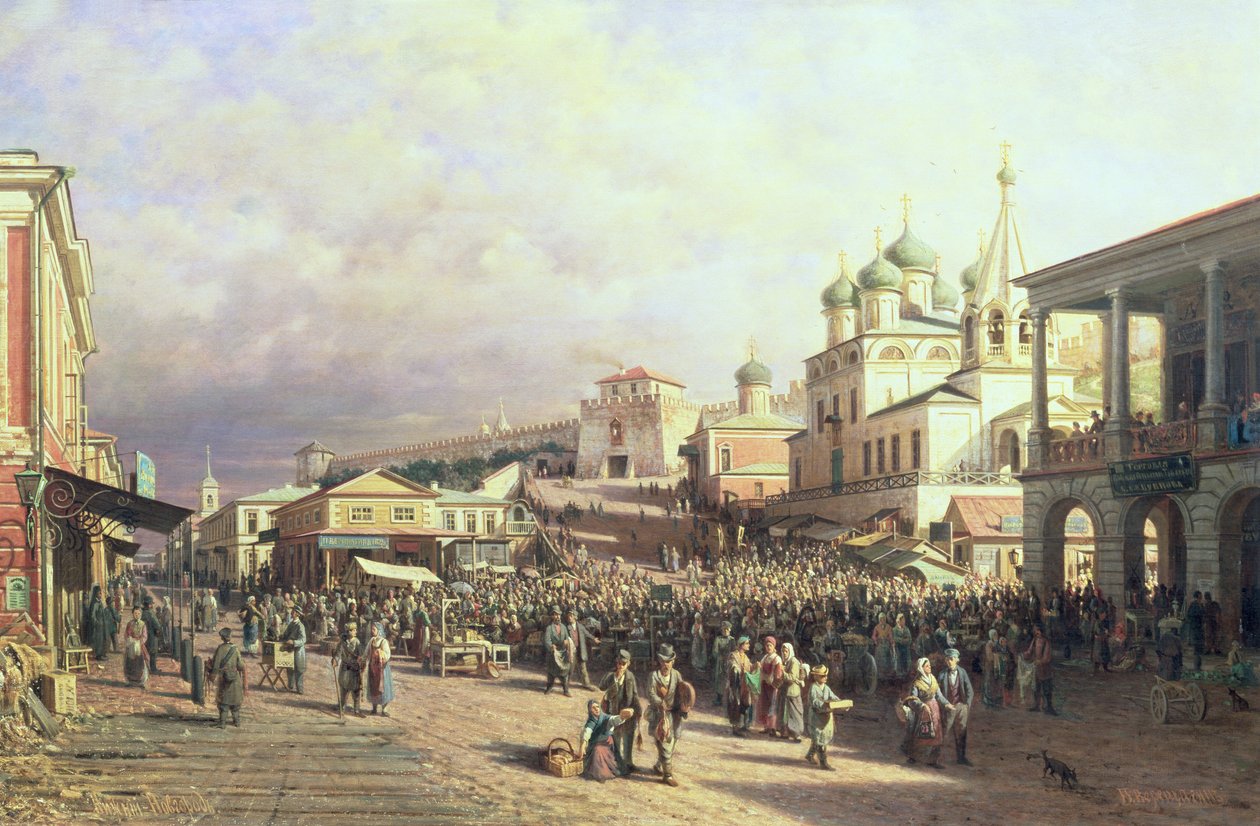 Trh v Nišném, Novgorod, 1872 od Piotr Petrovitch Weretshchagin