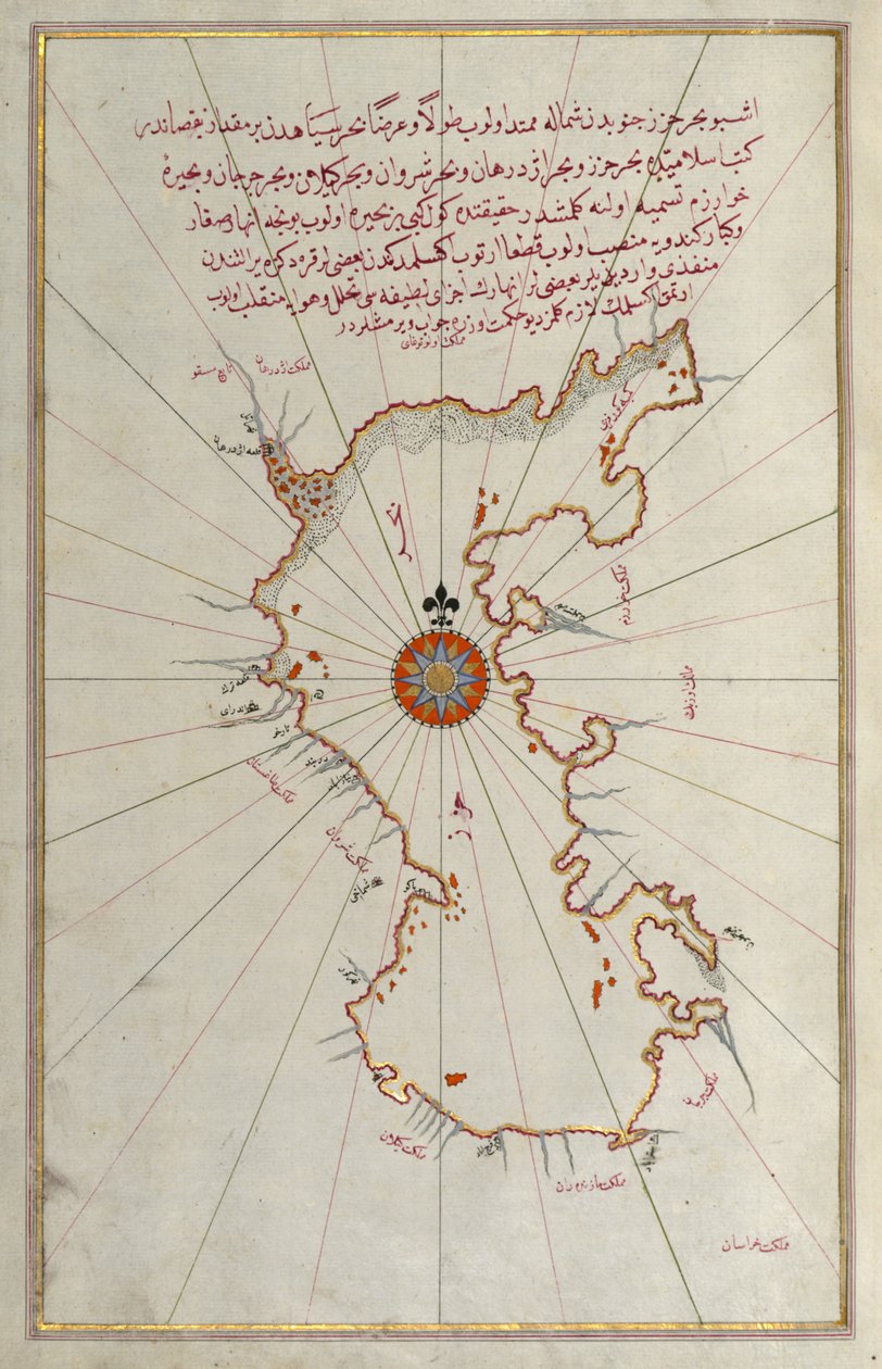 Mapa Kaspického moře od Piri Reis