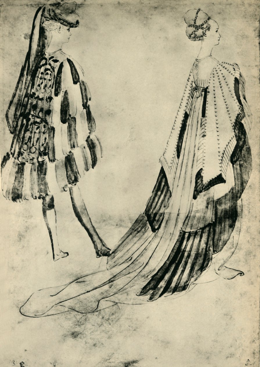 Gentleman and Lady in Court Costume, c1420-1455, 1943. od Antonio Pisanello