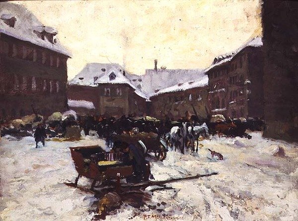 Zimní panoráma města od Pius Ferdinand Messerschmitt